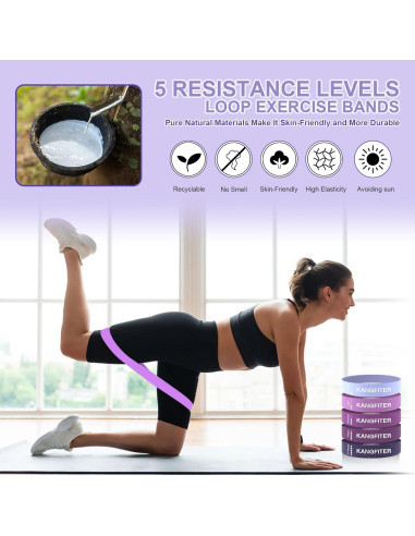 Kit de Pilates Completo 11 Pcs KANGFITER - Anillo, Pelota, Pesas