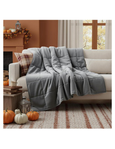 Manta con peso RJOP 4.5kg 122x183cm Algodón Gris Oscuro