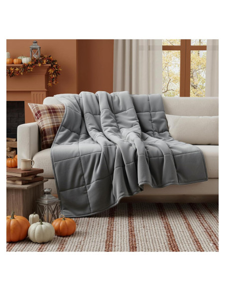 Manta con peso RJOP 4.5kg 122x183cm Algodón Gris Oscuro