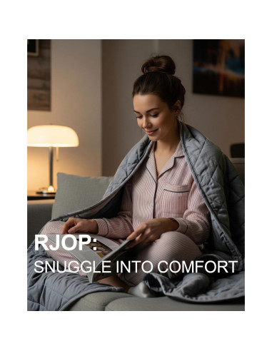 Manta con peso RJOP 4.5kg 122x183cm Algodón Gris Oscuro