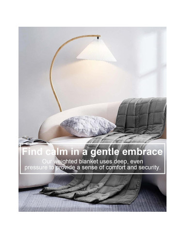 Manta con peso RJOP 4.5kg 122x183cm Algodón Gris Oscuro