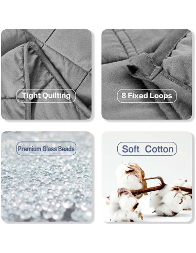 Manta con peso RJOP 4.5kg 122x183cm Algodón Gris Oscuro