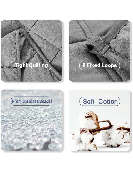 Manta con peso RJOP 4.5kg 122x183cm Algodón Gris Oscuro