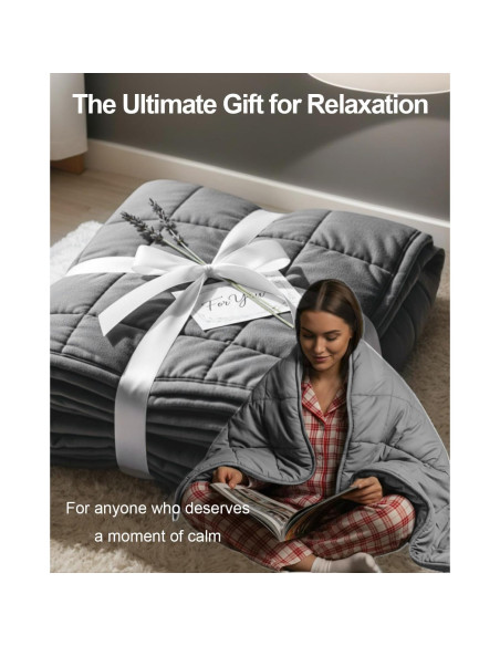 Manta con peso RJOP 4.5kg 122x183cm Algodón Gris Oscuro