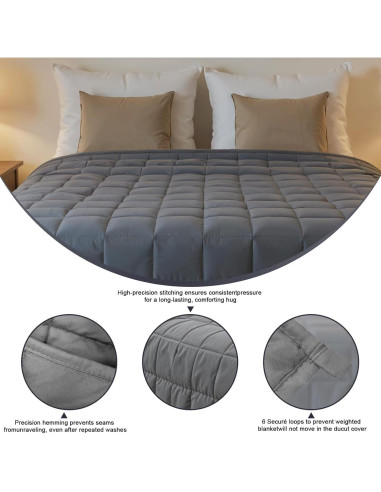 Manta con peso Gkyet 104x152 cm 2.27 kg Gris para adultos