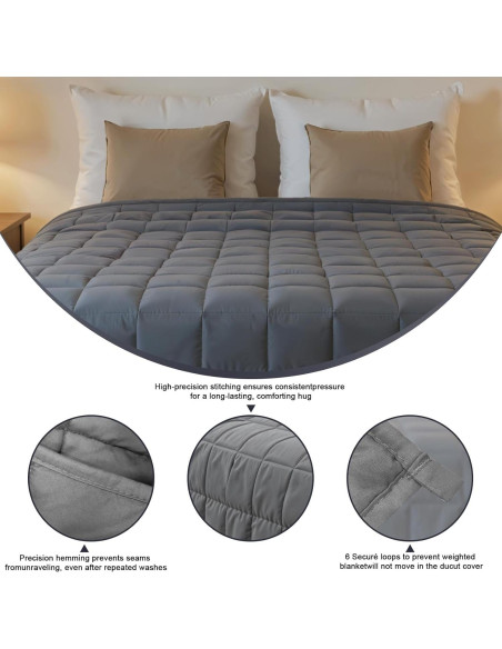 Manta con peso Gkyet 104x152 cm 2.27 kg Gris para adultos