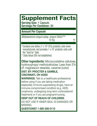 Align Probiotico 30 Cápsulas - Salud Digestiva para Hombres y Mujeres