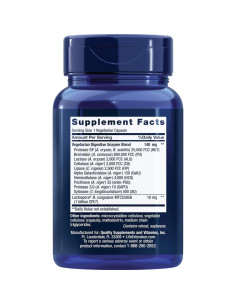 Enzimas Digestivas Mejoradas Life Extension - 10 Enzimas + Probiotico B. coagulans - 60 Cápsulas 2