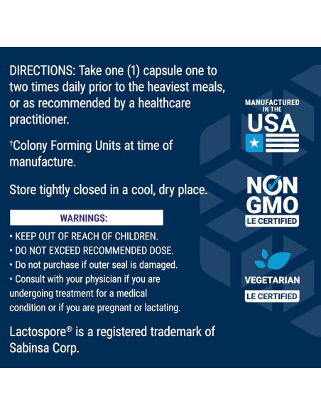 Enzimas Digestivas Mejoradas Life Extension - 10 Enzimas + Probiotico B. coagulans - 60 Cápsulas