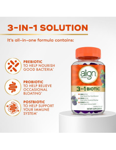 Gomitas Bioticas 3-en-1 Align, Probiotico, Sabor Mora, 50 Unidades 2