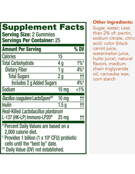 Gomitas Bioticas 3-en-1 Align, Probiotico, Sabor Mora, 50 Unidades