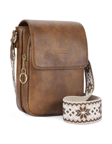 Bolso Cruzado de Cuero APHISON para Mujer con Ranuras para Tarjetas