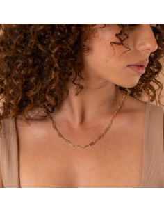 Collar Ajustable de Cadena de Papel Clip PAVOI Baño de Oro 14K 50.8 cm 2