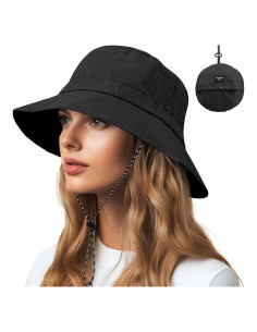 Sombrero de Cubo Impermeable y Secado Rápido Unisex - Negro