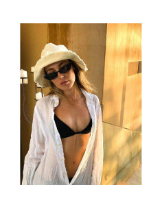 Sombrero de Cubo Beige para Mujeres Algodón UPF 50+ Plegable 2