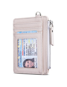 Billetera delgada Teskyer RFID beige 9 compartimentos 0.2cm