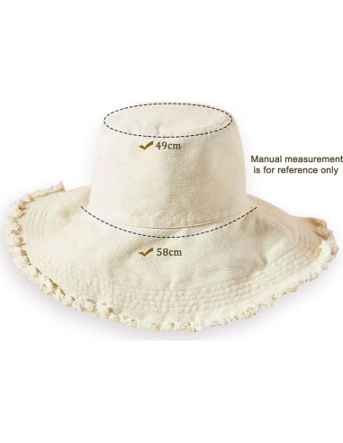 Sombrero de Cubo Beige para Mujeres Algodón UPF 50+ Plegable