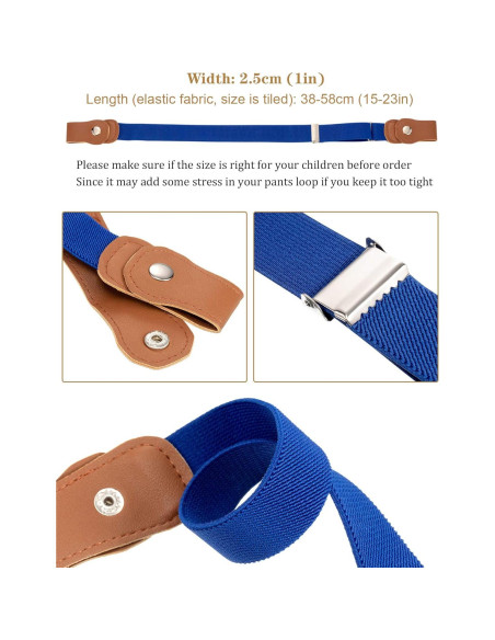 Cinturones Elásticos Sin Hebilla Syhood 9 Piezas Niños