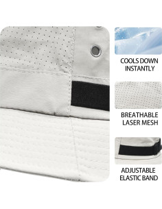 Sombrero de Cubo Ajustable Unisex UPF 50+ Negro 2