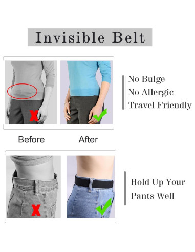Cinturón Invisible Suosdey para Mujer, Elástico Ajustable 61-96.5 cm
