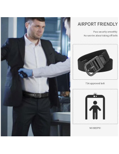 Cinturón Elástico Hipoalergénico Nylon Negro 3.5 cm TSA 2