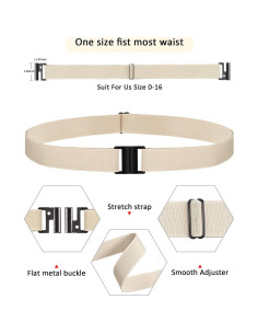 Cinturón Elástico Invisible SATINIOR 4 Pcs Ajustable 100 cm 2