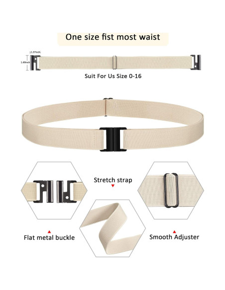 Cinturón Elástico Invisible SATINIOR 4 Pcs Ajustable 100 cm