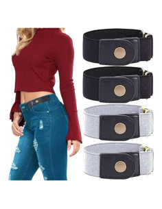 Cinturón Elástico Invisible Ajustable Unisex Negro y Gris