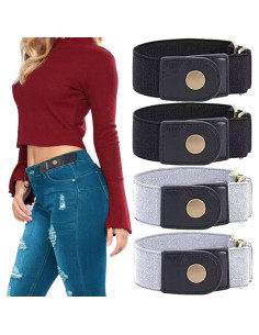 Cinturón Elástico Invisible Ajustable Unisex Negro y Gris 2