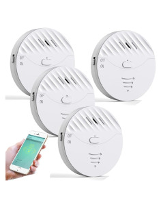 Sistema de Alarma de Ventana WiFi Evernary - 4 Sensores de Cristal Roto 130dB