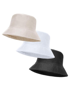 3 Sombreros de Cubo Unisex Plegables UV Protección Verano