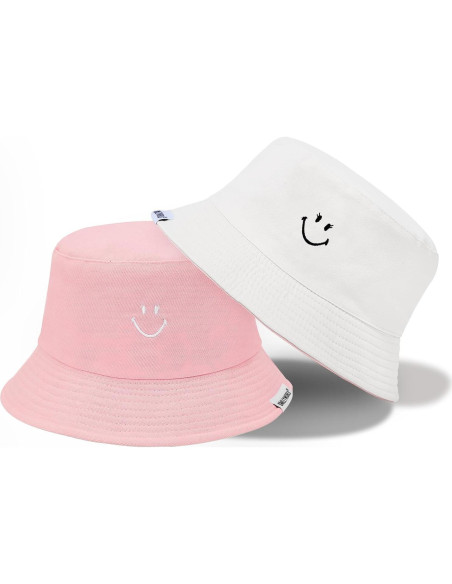 Sombrero de Cubo Reversible Durio Smiley para Hombre y Mujer