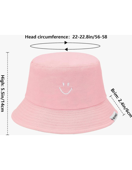 Sombrero de Cubo Reversible Durio Smiley para Hombre y Mujer