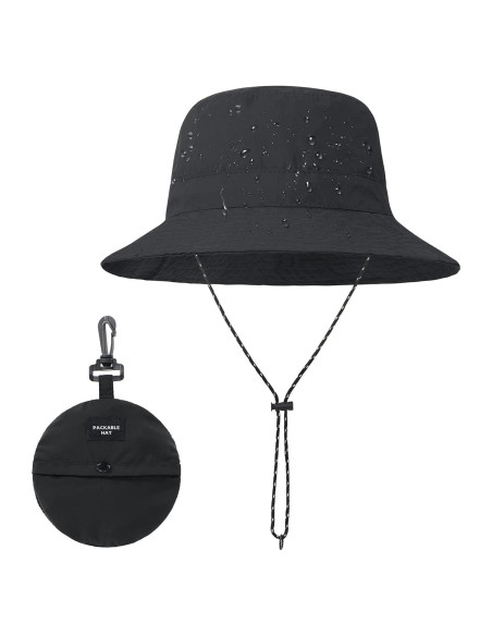 Sombrero de Cubo Impermeable Zando Unisex UPF 50+ Negro