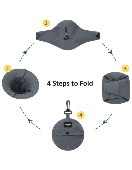 Sombrero de Cubo Impermeable Zando Unisex UPF 50+ Negro