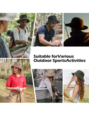 Sombrero de Cubo Impermeable Zando Unisex UPF 50+ Negro