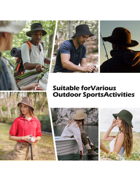 Sombrero de Cubo Impermeable Zando Unisex UPF 50+ Negro