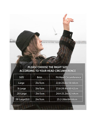 Sombrero de Cubo Reversible Zylioo XXL para Hombre y Mujer