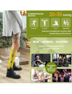 8 Pares de Calcetines de Compresión 20-30 mmHg OUIVIAL 2