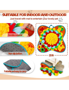 Alfombra de Olfateo para Perros Tesitehi 50.8x50.8cm Antideslizante 2