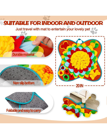 Alfombra de Olfateo para Perros Tesitehi 50.8x50.8cm Antideslizante