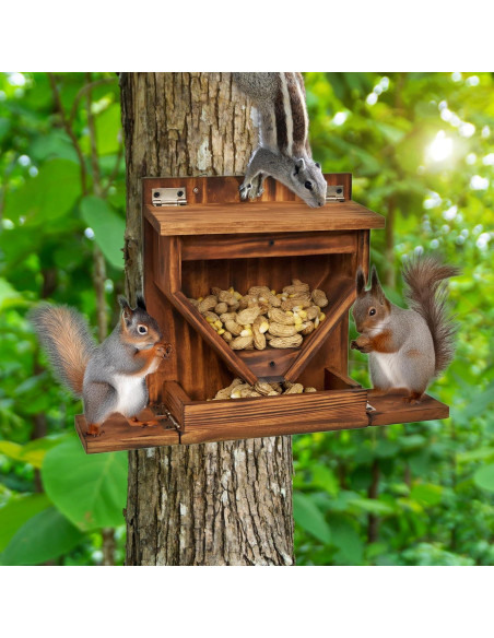 Comedero para Ardillas MIXUMON de Madera 29.5x16.5cm