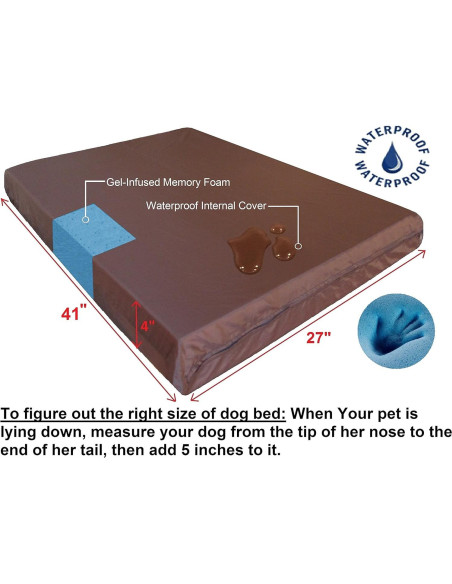 Cama ortopédica Dogbed4less grande 104x69 cm con gel