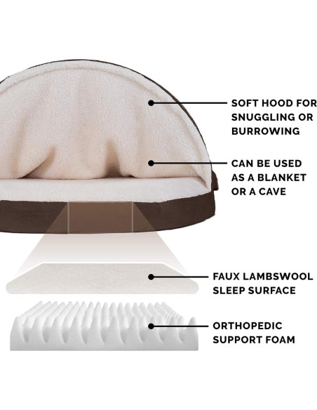 Cama Ortopédica Redonda para Perros Furhaven 89x89 cm Espresso