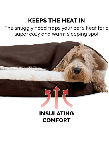 Cama Ortopédica Redonda para Perros Furhaven 89x89 cm Espresso