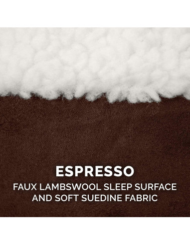 Cama Ortopédica Redonda para Perros Furhaven 89x89 cm Espresso