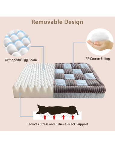 Cama ortopédica para perro grande Awjcsv 90x60cm impermeable