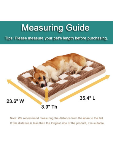 Cama ortopédica para perro grande Awjcsv 90x60cm impermeable