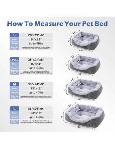 Cama Ortopédica para Perros INVENHO Lavable Tamaño M