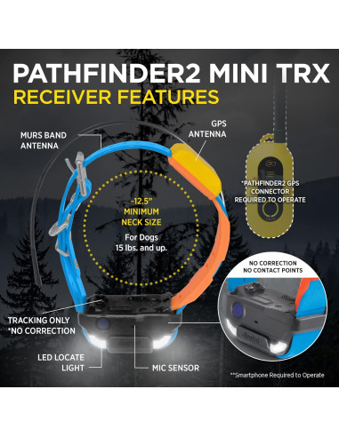 Receptor GPS Dogtra Pathfinder 2 Mini TRX para Perros Azul